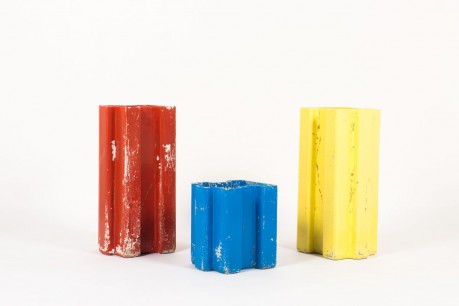 Jardiniere Willy Guhl modele Puzzle edition Eternit 1950 set de 3