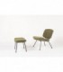 Chauffeuse et repose-pieds Pierre Paulin modele CM190 lin vert edition Thonet 1950