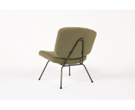 Chauffeuse et repose-pieds Pierre Paulin modele CM190 lin vert edition Thonet 1950