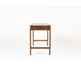 Bureau et chaise Andre Sornay acajou hetre et laque noir 1960