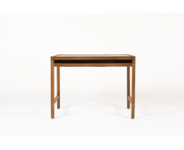 Bureau et chaise Andre Sornay acajou hetre et laque noir 1960