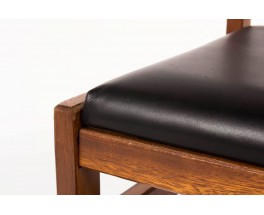 Bureau et chaise Andre Sornay acajou hetre et laque noir 1960