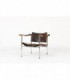 Fauteuil Fritz Haller modele hommage a Le Corbusier cuir marron 1955