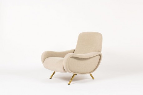 Fauteuil Marco Zanuso modele Lady lin beige edition Arflex 1950