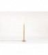 Lampadaire orme laiton et abat-jour tissu beige 1950