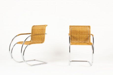 Fauteuils Ludwig Mies van der Rohe modele MR20 edition Knoll International 1980 set de 2