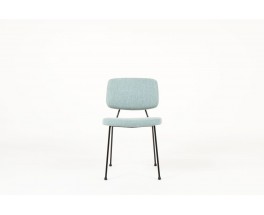 Chaises Pierre Paulin modele CM196 tissu bleu pastel edition Thonet 1950 set de 6