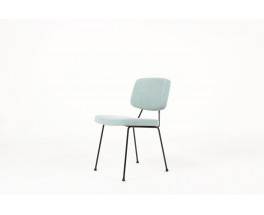 Chaises Pierre Paulin modele CM196 tissu bleu pastel edition Thonet 1950 set de 6