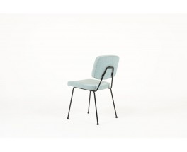 Chaises Pierre Paulin modele CM196 tissu bleu pastel edition Thonet 1950 set de 6