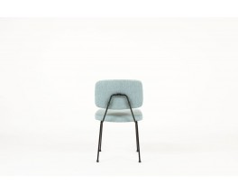 Chaises Pierre Paulin modele CM196 tissu bleu pastel edition Thonet 1950 set de 6