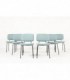 Chaises Pierre Paulin modele CM196 tissu bleu pastel edition Thonet 1950 set de 6