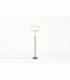 Lampadaire metal noir laiton et abat-jour beige edition Monix 1950