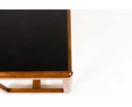 Table basse Andre Sornay rectangulaire pin teinte et stratifie noir 1960