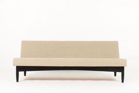 Banquette convertible Olli Borg tissu lin gris design scandinave edition Asko 1950