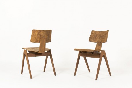 Chaises Robin et Lucienne Day modele Hillestak edition Hille 1950 set de 2