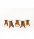 Tabourets en noyer design brutaliste 1950 set de 5