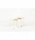 Tables basses Mathieu Mategot modele Soumba blanc 1950 set de 3