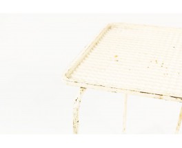 Tables basses Mathieu Mategot modele Soumba blanc 1950 set de 3
