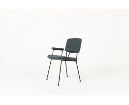 Fauteuil Pierre Paulin modele CM197 tissu bleu edition Thonet 1950