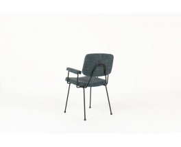 Fauteuil Pierre Paulin modele CM197 tissu bleu edition Thonet 1950