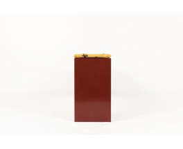 Console stratifie bordeaux et bambou 1950 