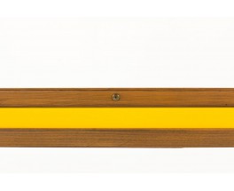 Console Andre Sornay en hetre teinte et laque jaune 1960