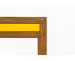 Console Andre Sornay en hetre teinte et laque jaune 1960