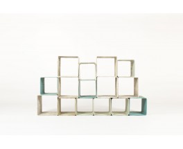 Willy Guhl bookcase 15 elements edition Eternit 1970