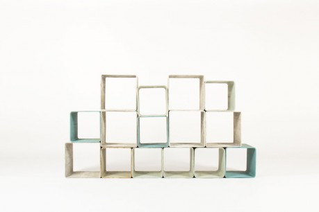 Willy Guhl bookcase 15 elements edition Eternit 1970