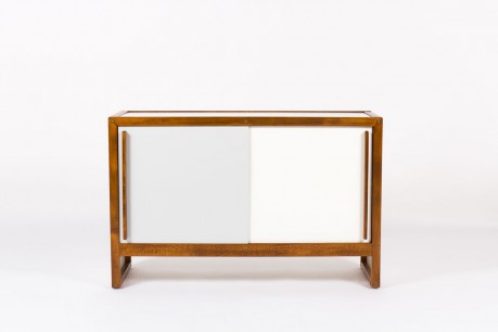 Andre Sornay cabinet with white and grey lacquer 1960