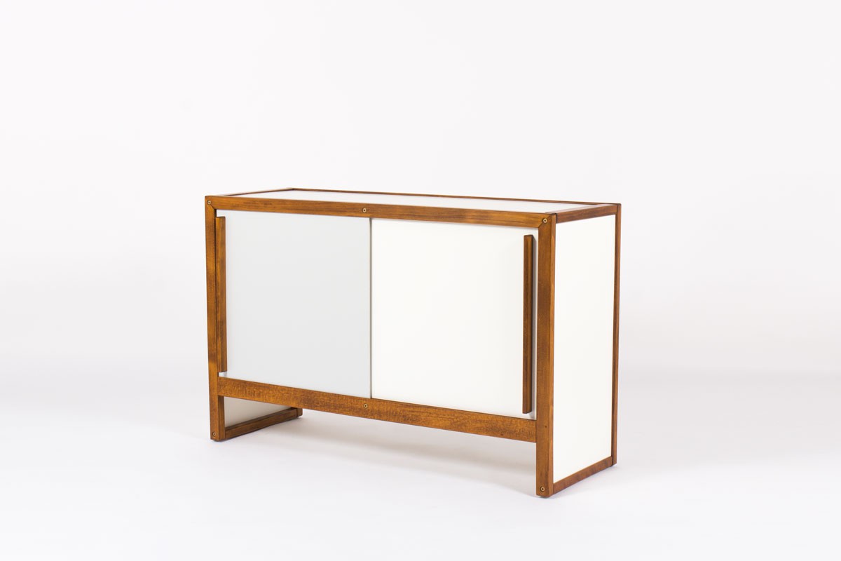 Andre Sornay cabinet with white and grey lacquer 1960
