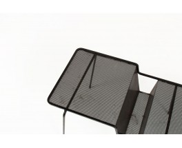 Mathieu Mategot magazine rack model Java black perforated steel top 1950