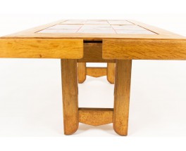 Guillerme and Chambron coffee table in oak Boleslaw Danikowski ceramic edition Votre Maison 1950