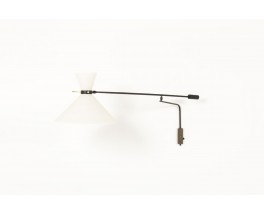 Large wall lamp with counterweight diabolo lampshade edition Lunel 1950