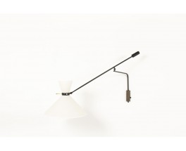 Large wall lamp with counterweight diabolo lampshade edition Lunel 1950