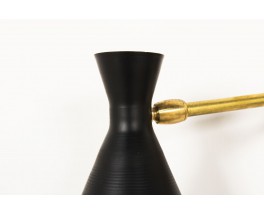 Wall lights in brass with double black diabolo diffusers Italian comtemprary design set of 2