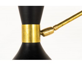 Applique en laiton double bras diffuseurs diabolo noir design contemporain Italien