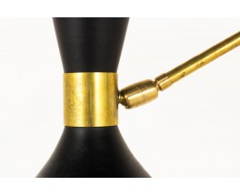 Wall light in brass and black diabolo diffusers Italian contemporary design