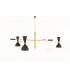 Chandelier in brass 3 lights black diffusers Italian contemporary design