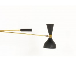 Chandelier in brass 3 lights black diffusers Italian contemporary design