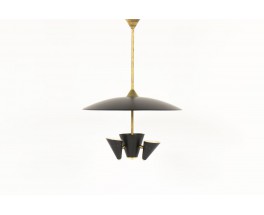 Ceiling lamp brass and black metal contemporary design Italia