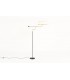 Floor lamp in black metal and brass with paper lamphade 1950