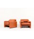 Vico Magistretti armchairs model Maralunga brown leather edition cassina 1970 set of 2