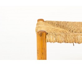 2 seat bench solid pine and natural straw 1950