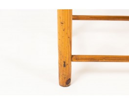 2 seat bench solid pine and natural straw 1950