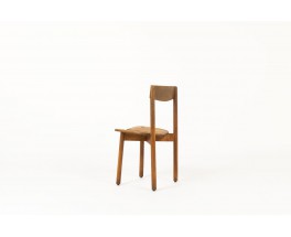 Chaises Pierre Gautier Delaye en pin modèle Grain de Café 1960 set de 6