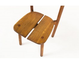 Chaises Pierre Gautier Delaye en pin modèle Grain de Café 1960 set de 6