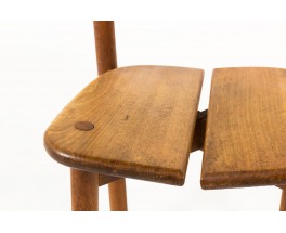 Chaises Pierre Gautier Delaye en pin modèle Grain de Café 1960 set de 6