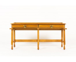 Guillerme et chambron console table solid oak end brass produced by Votre Maison