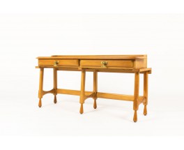 Guillerme et chambron console table solid oak end brass produced by Votre Maison